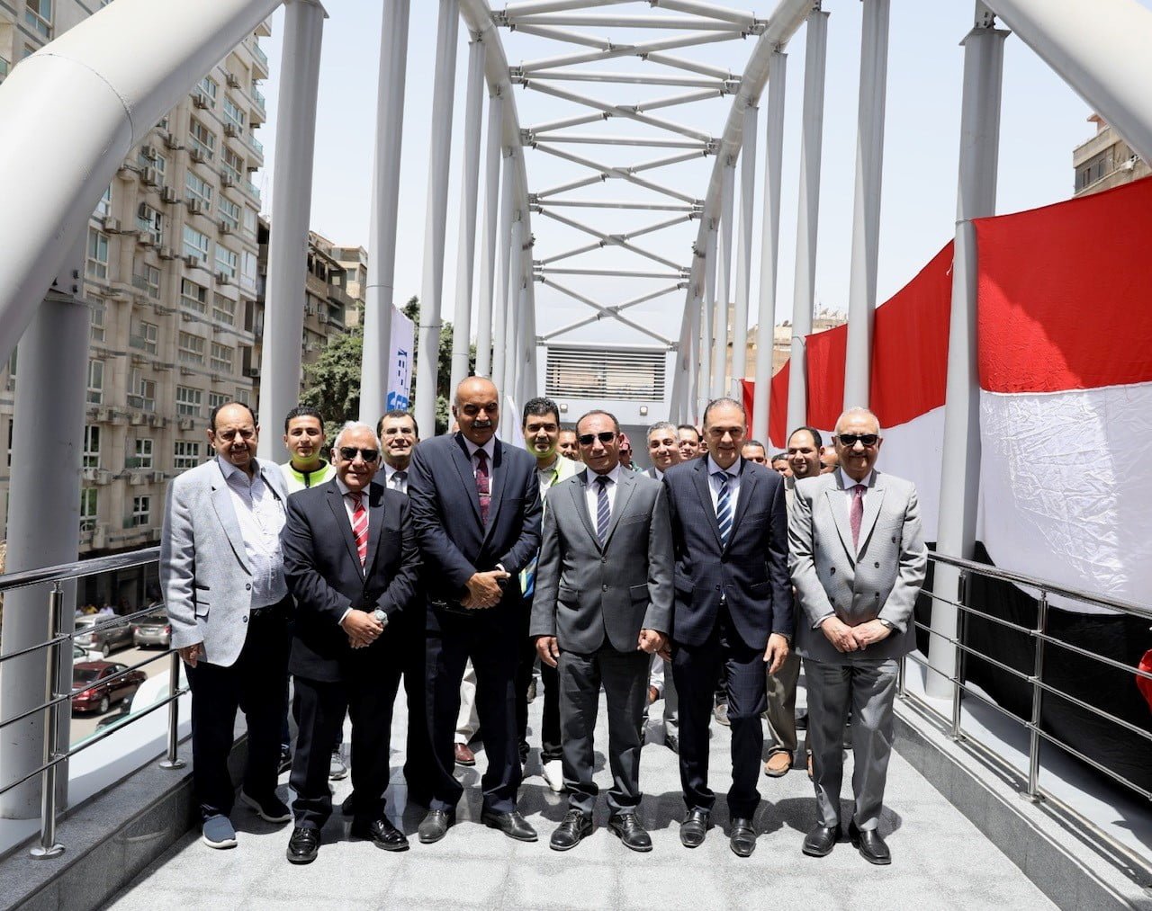 البنك الأهلى المصرى يفتتح كوبرى المشاة الجديد بمنطقة الدقى