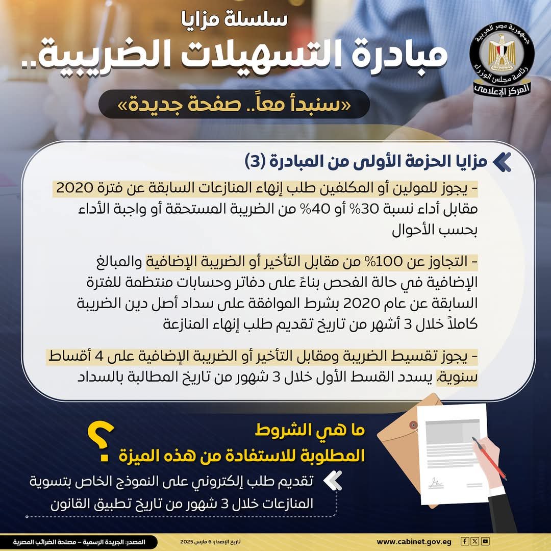 سلسلة مزايا مبادرة التسهيلات الضريبية