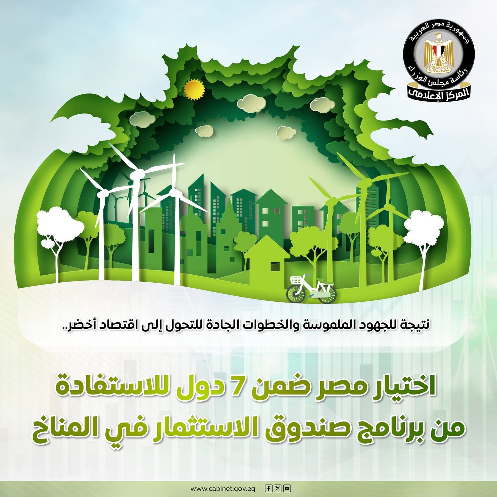 اختيار مصر ضمن 7 دول للاستفادة من برنامج صندوق الاستثمار فى المناخ