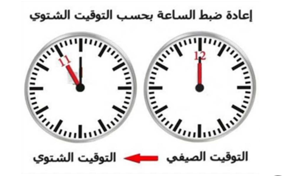 تأخير الساعة اليوم الخميس ليبدأ التوقيت الشتوى